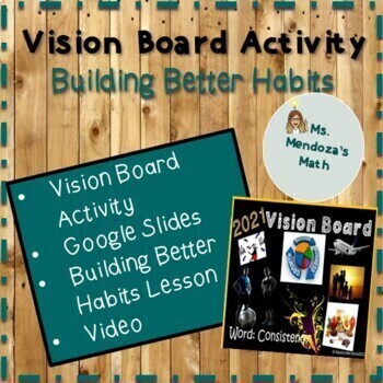 Vision Board Activity Digital: Building Better Habits by MsMendozasMath
