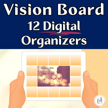 Preview of New Year Vision Board Activity, Vision Board Templates for Student Reflection