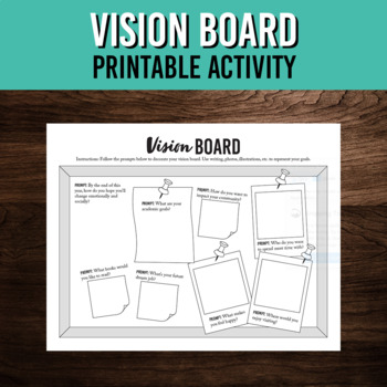 Printable Vision Board Kit for Kids, Growth Mindset Activity for Children