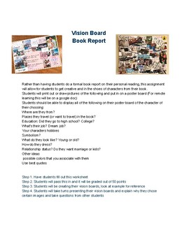 Preview of Vision Board Book Report