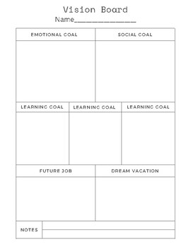 Vision Board Brainstorming Template- no lines by Jennifer Haines