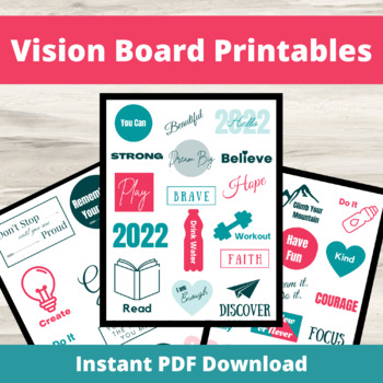Vision Board Cut Outs by Gold Peacock | TPT