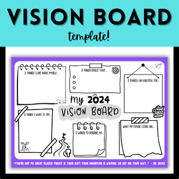 Vision Board Poster Template by Level up with Lochy | TPT