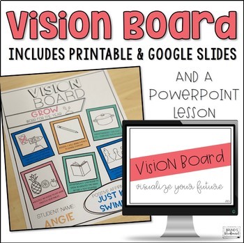 Vision Board Printable & Digital Version by Bruno's Blackboard | TpT