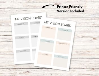 Vision Board Printable, Focus Board Printable, Vision Board PDF, Simple,