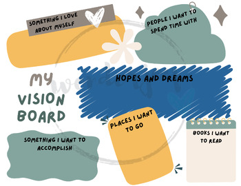 Vision Board Printable and Worksheet - Instant Download with Multiple ...