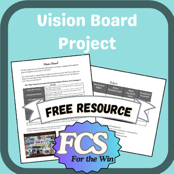 Preview of Vision Board Project & Rubric