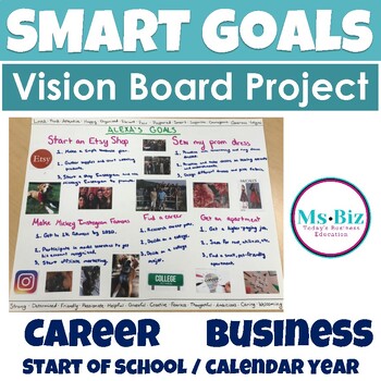 Preview of Vision Board Project with SMART Goals - Career & Business Ed