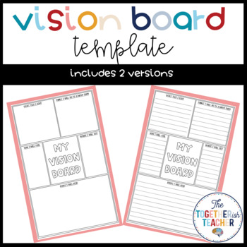 Vision Board Template Worksheets Teaching Resources Tpt