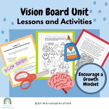 Preview of Vision Board Unit for Primary - Lessons, Craft and More