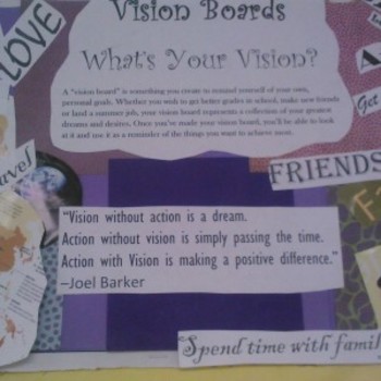 Preview of Vision Board art and goal setting lesson