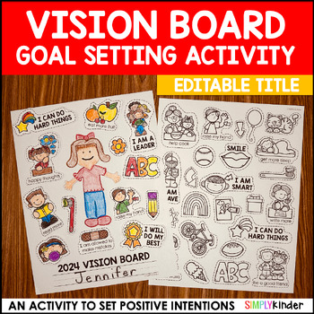 New Year Goal Setting Activity - Vision Board - Self-Confidence
