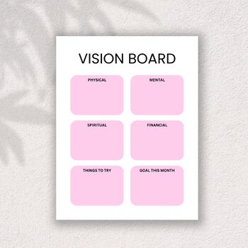 Vision Board printable, Vision board print sheet by HillTract | TPT