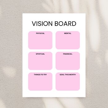 Vision Board printable, Vision board print sheet by HillTract | TPT