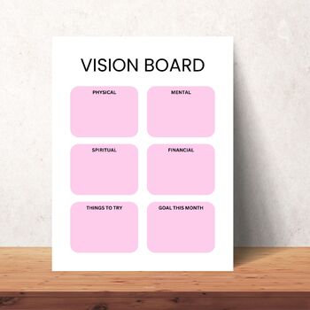 Vision Board printable, Vision board print sheet by HillTract | TPT