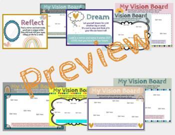 Vision Boards For Kids | Build Positivity | Promote Mental Health -Editable