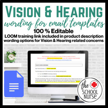Preview of Vision & Hearing Referral Letters : Email Template Options