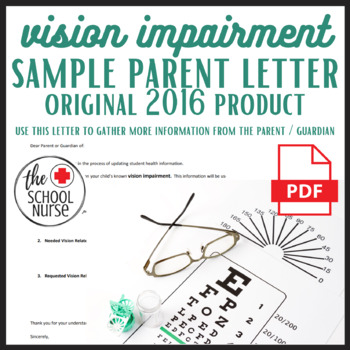 Preview of Vision Impairment Parent Letter
