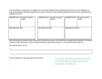 Preview of Vision Statement Worksheet