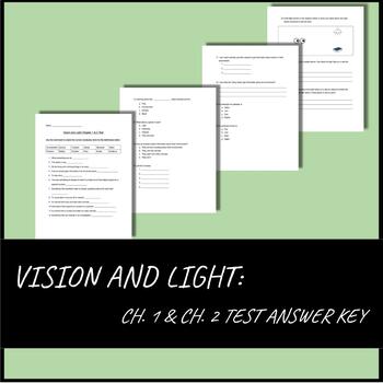 Preview of Vision and Light Chapter 1 and Chapter 2 Test Answer Key