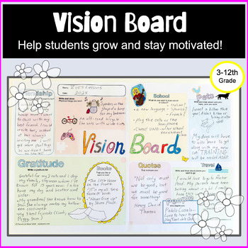 Preview of Vision board, beginning of year activity, writing, get-to-know-you project