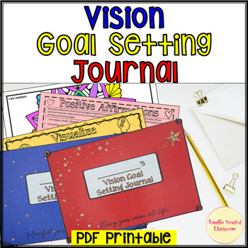 Preview of Vision board goal setting journal workbook planner 2024