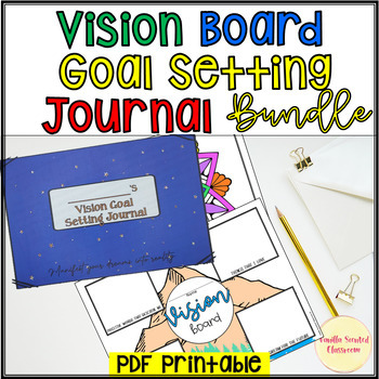 Preview of Vision dream board SMART goal setting workbook 2024 bundle