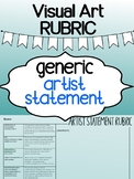 Visual Art - Artist Statement GENERIC rubric for high school