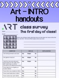 Visual Art -  Back to school intro handout for high school