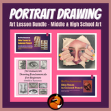 Visual Art Beginner Portrait Drawing Bundle for Middle and High School Art
