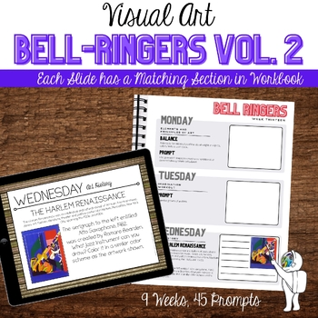 Preview of Visual Art Bell Ringers 2 - Middle, High School Art Bell Ringers - Set 2