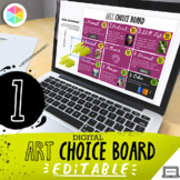 Visual Art Choice Board 1 | Editable | 9 Prompts and Inspi