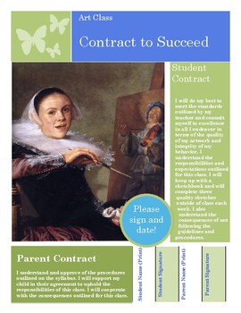 Preview of Visual Art Class Success Contract