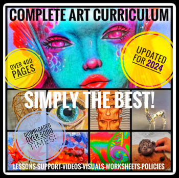 Preview of Back to School. ART. Visual Art Curriculum. Lessons, Support, Video Demos