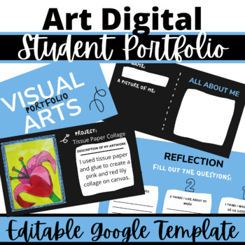Preview of Visual Art Digital Artwork Portfolio Google Slides 