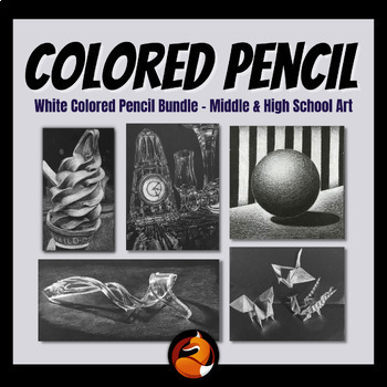 Preview of Colored Pencil Drawing Art Bundle Middle School Art High School Art Projects