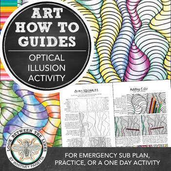 Preview of Visual Art: Early Finishers Op Art Squiggles How to Handout and Checklist