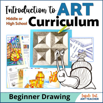 Preview of Visual Art Project Introduction to Drawing Curriculum Bundle for High School Art