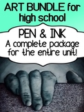 Visual Art Pen and Ink BUNDLE!  Practice, Powerpoint, Proj