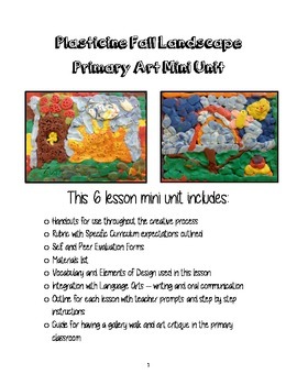 Preview of Visual Art: Primary (Grades 1-3) - Fall Landscape Art Unit