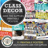 Visual Art Printable Posters Bundle: Save the Supplies, Ar