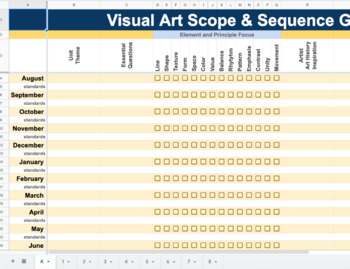 Preview of Visual Art Scope and Sequence and Standards Bundle