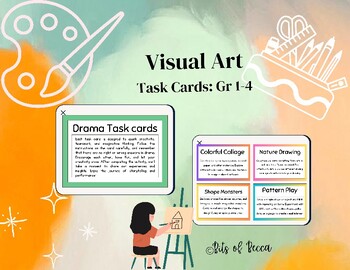 Preview of Visual Art Task Cards: Gr 1-4