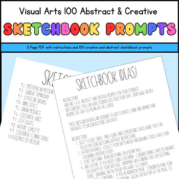 Preview of Visual Arts 100 Abstract & Creative Sketchbook Prompts