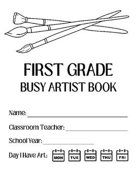 Preview of Visual Arts: 1st and 2nd Grade Sketchbook or Busy Artist Book (40 Prompts)