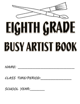 Preview of Visual Arts: 6th, 7th and 8th Grade Sketchbook or Busy Artist Book (90 Prompts)