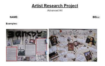 Preview of Visual Arts: Artist Research Project Lesson Plan