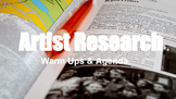 Visual Arts: Artist Research Project & Presentation BUNDLE Lesson