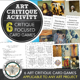 Art Critique Card Game, Middle School Art, High School Art