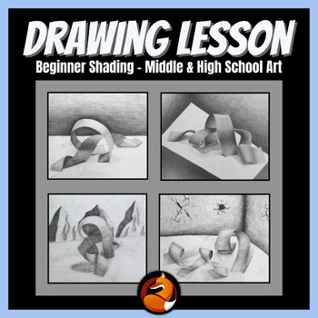 Preview of Drawing and Shading Curly Paper Beginners Middle School Art High School Art
